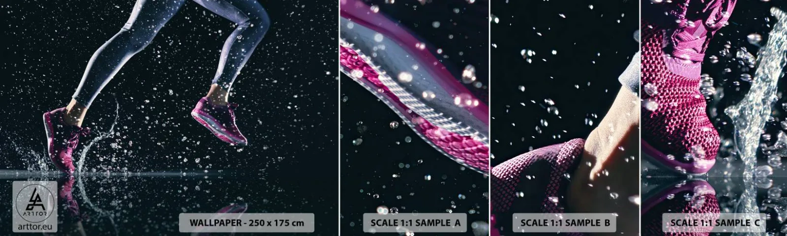 Muestra de fotomural autoadhesivo Deluxe Sticker - Fuerza de impulso - Deporte, Correr, Correr - 100x30 cm