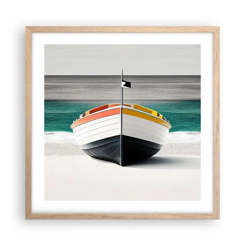 Póster en marco roble claro - En su lugar exacto - 50x50 cm