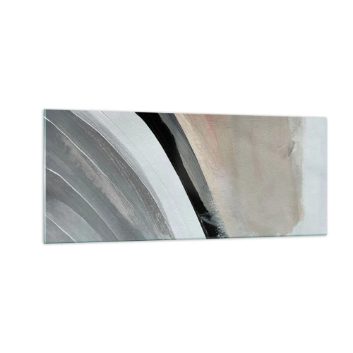 Cuadro sobre vidrio - Impresiones sobre Vidrio - Composición: un arco negro y gris - 100x40 cm