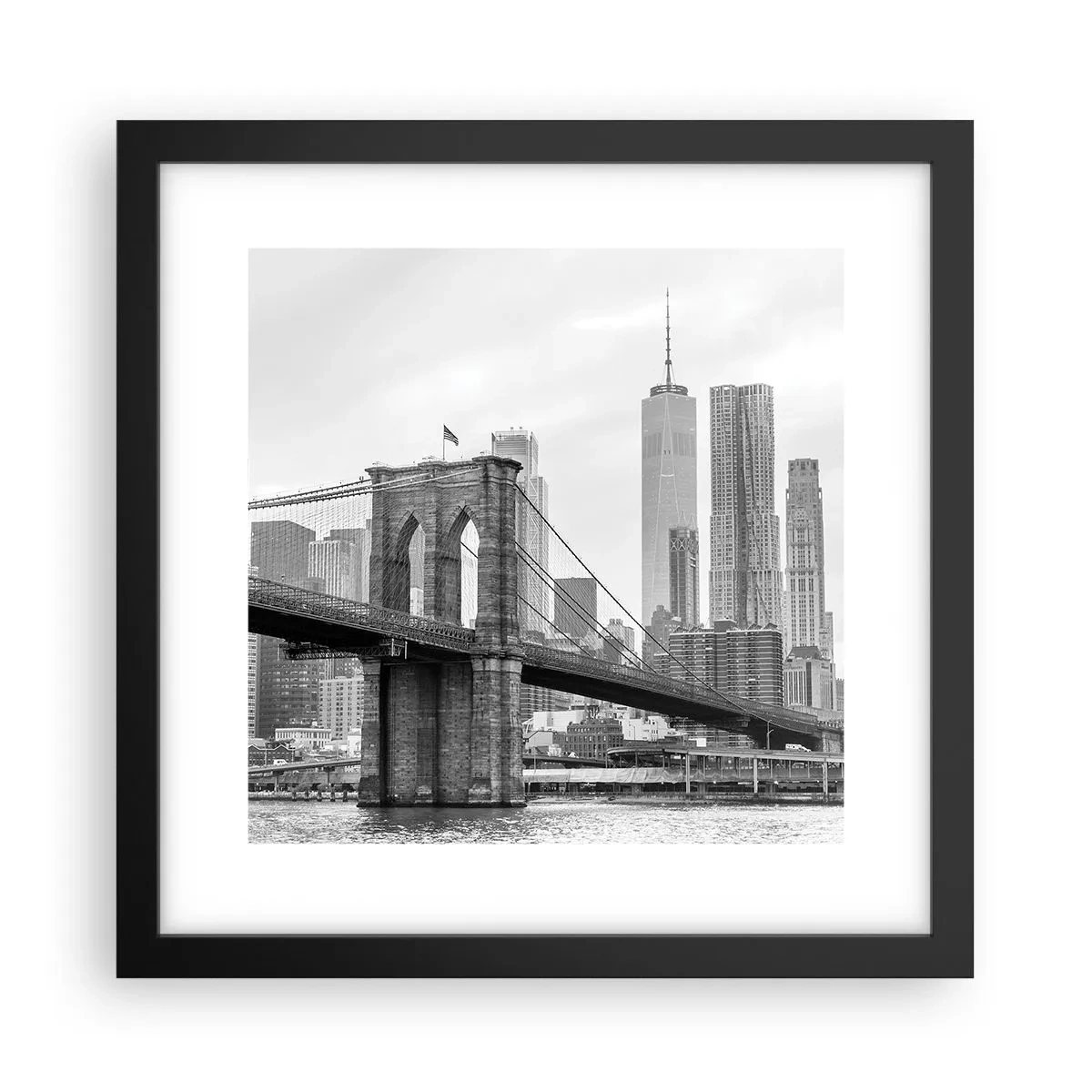 Póster en marco negro - Vibraciones de Nueva York - 30x30 cm