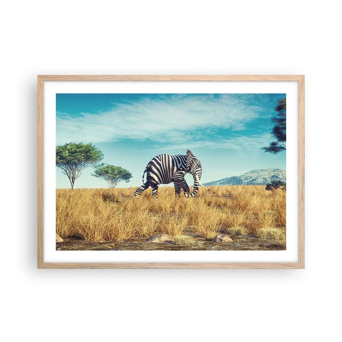 Póster en marco roble claro - El gris ya no está de moda - 70x50 cm