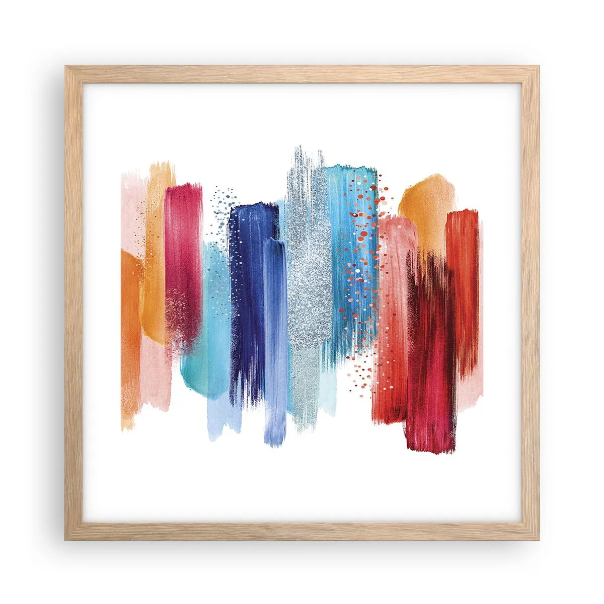 Póster en marco roble claro - Arriba y abajo - 40x40 cm