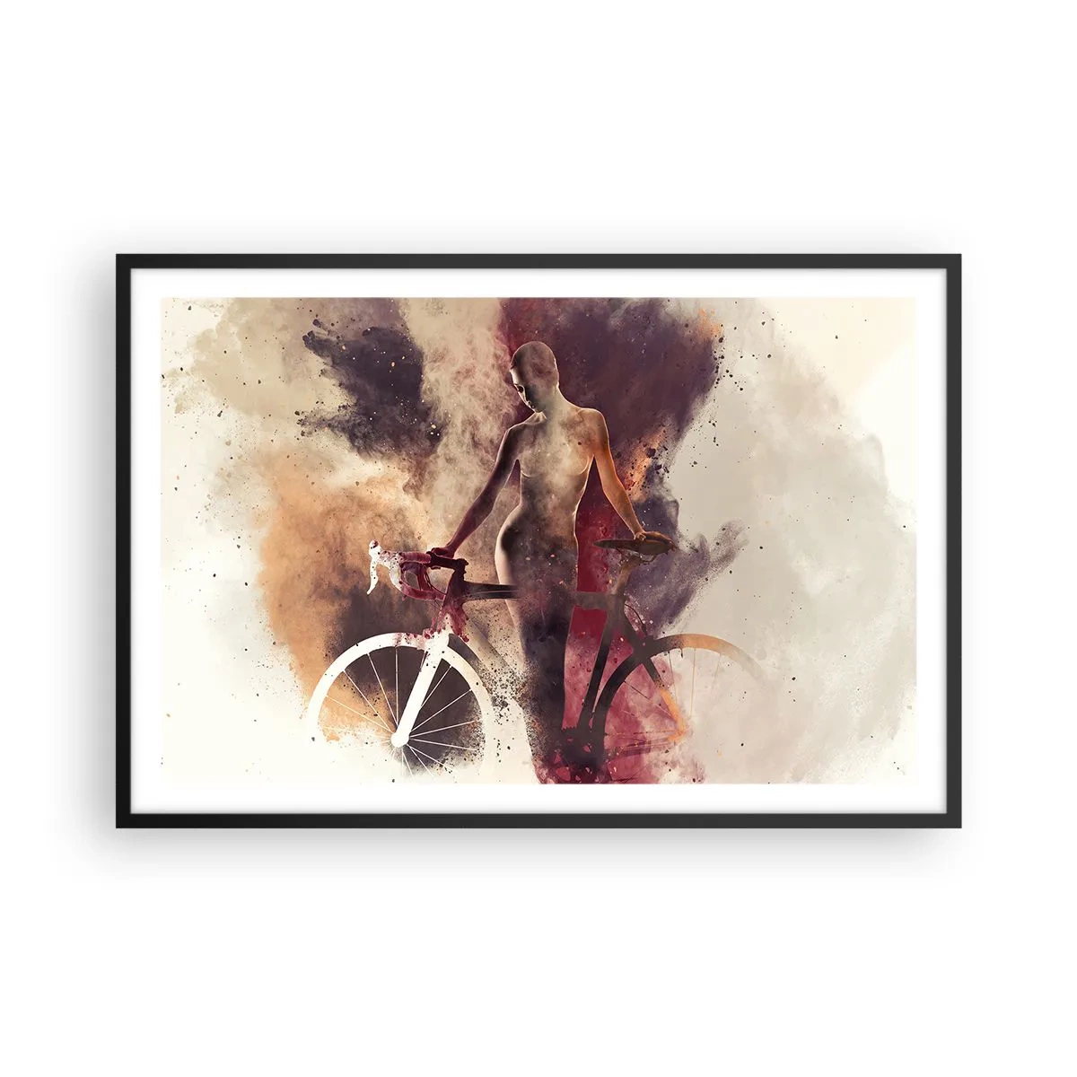 Póster en marco negro - En las formas de mármol un alma ciclista - 91x61 cm