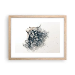 Póster en marco roble claro - Escuchando el susurro de un árbol - 40x30 cm