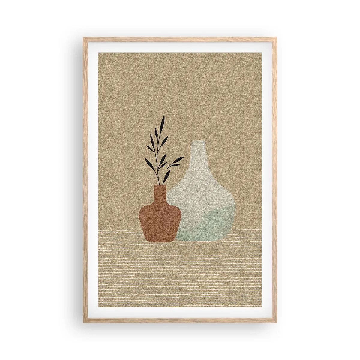 Póster en marco roble claro - Jarrón y su idea - 61x91 cm