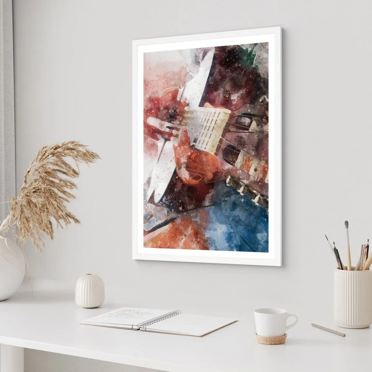 Póster en marco blanco - ¿Y qué opinas? - 50x70 cm