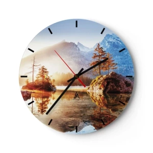 Reloj de pared - Reloj de vidrio - La naturaleza bajo la luz - 40x40 cm