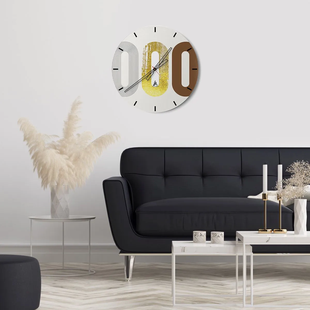 Reloj de pared - Reloj de vidrio - Una composición abstracta de formas geométricas y texturas. - 30x30cm - ¡Ooo! - Decoración de pared moderna para salón, cocina y dormitorio ARTTOR