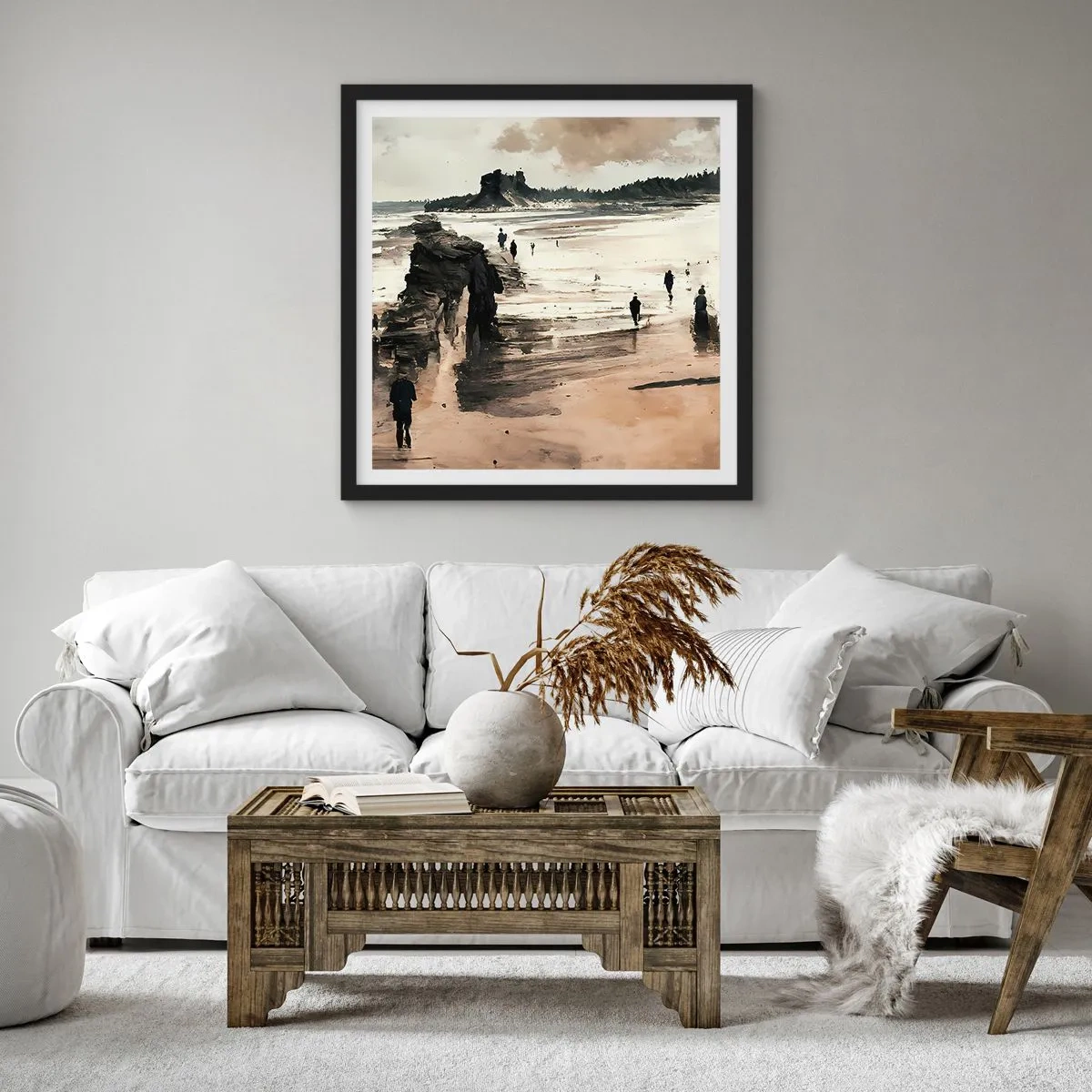 Póster en marco negro - Un sueño evocado - 30x30 cm