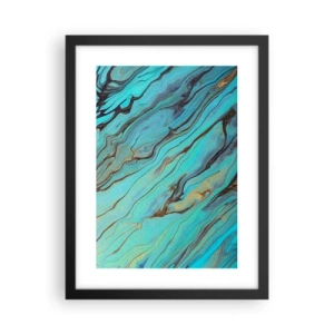 Póster en marco negro - Marea turquesa - 30x40 cm