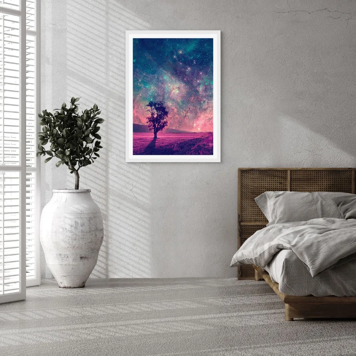 Póster en marco blanco - Bajo un cielo mágico - 30x40 cm