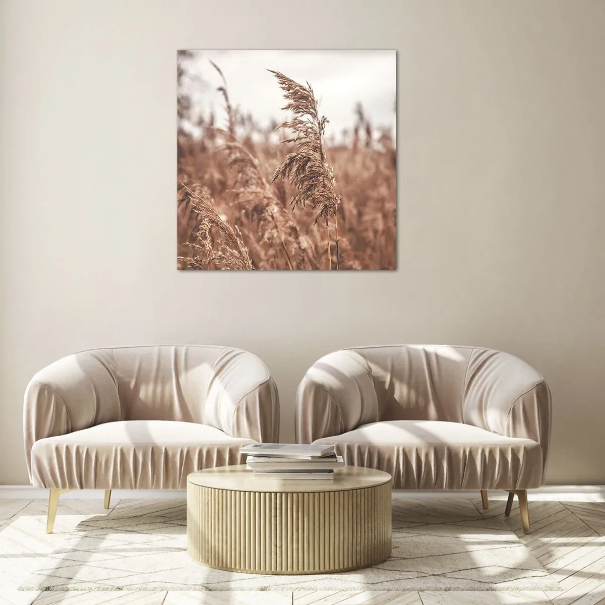 Cuadro sobre vidrio - Impresiones sobre Vidrio - El otoño ya está en los campos - 30x30 cm