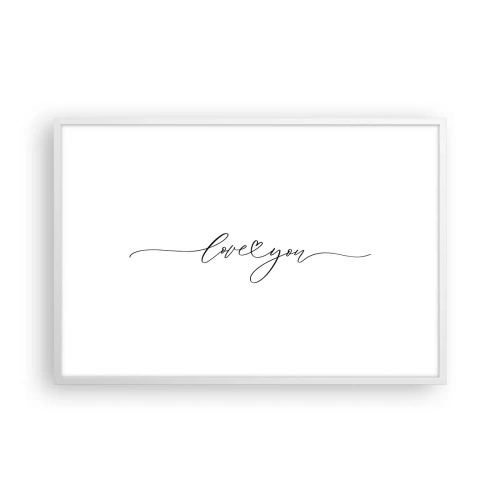 Póster en marco blanco - Negro sobre blanco - 91x61 cm