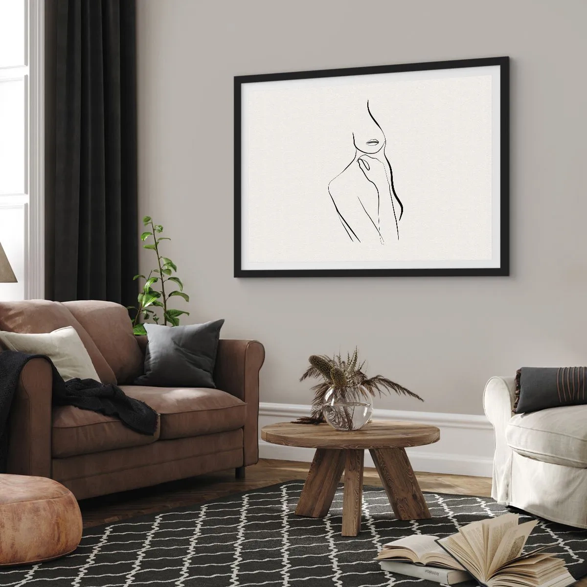 Póster en marco negro - Una ola de melancolía - 91x61 cm