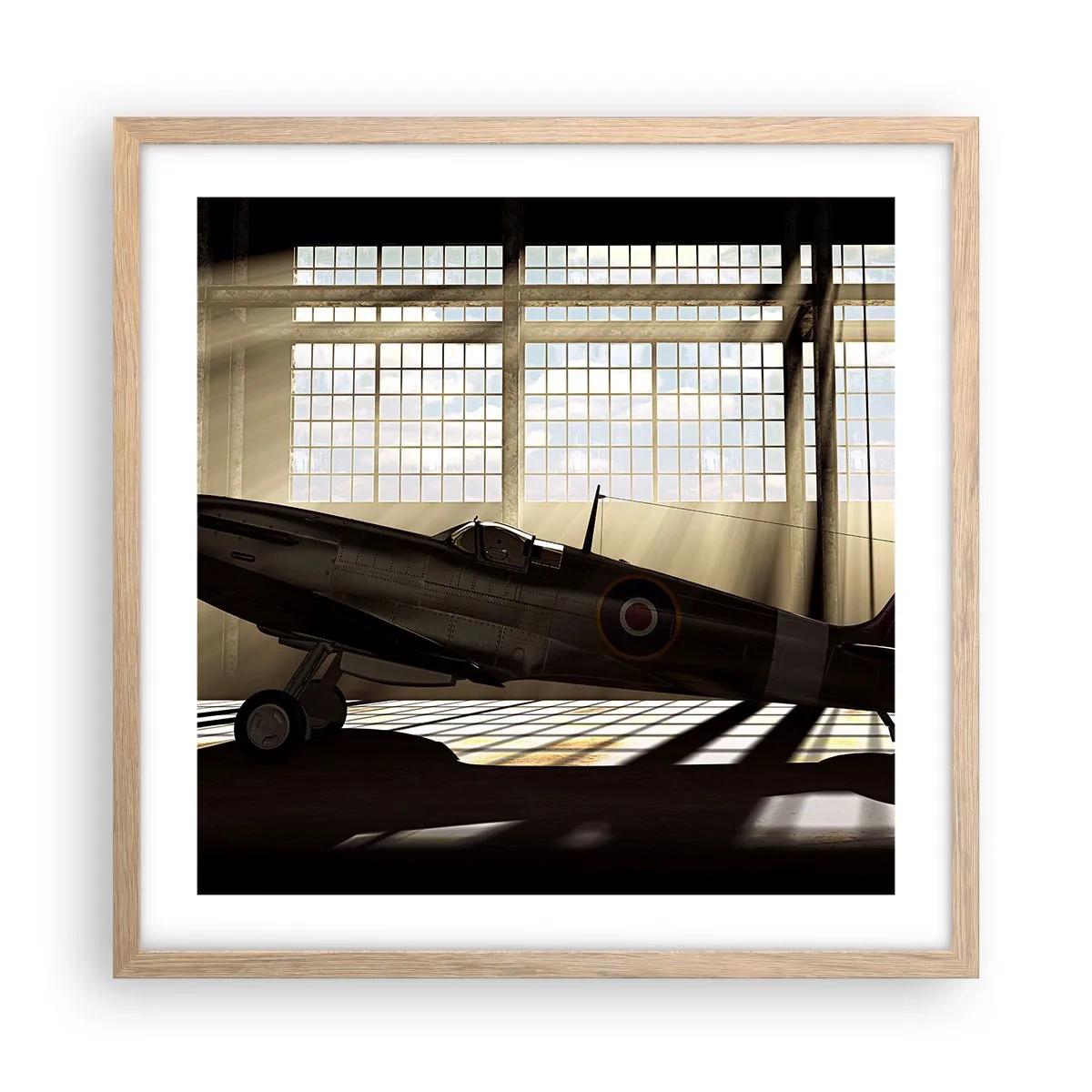 Póster en marco roble claro - El descanso del guerrero - 50x50 cm