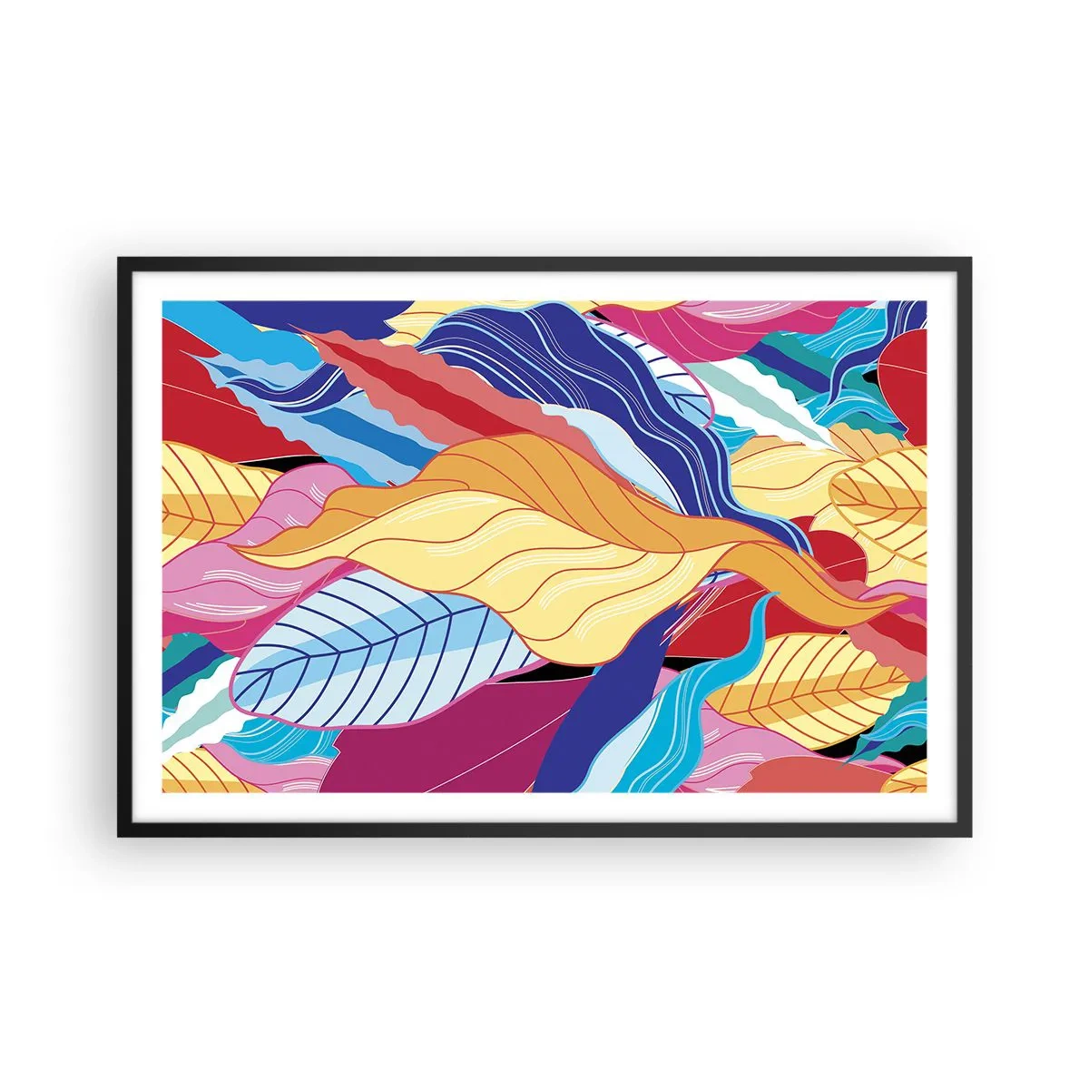 Póster en marco negro - Desorden colorido - 91x61 cm