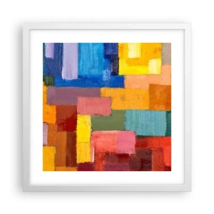 Póster en marco blanco - Cada una diferente, todas coloridas - 40x40 cm