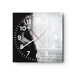 Reloj de pared - Reloj de vidrio - Un momento sensual - 30x30 cm