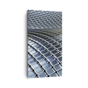 Cuadro sobre lienzo - Impresión de Imagen - Ola de plata - 45x80 cm