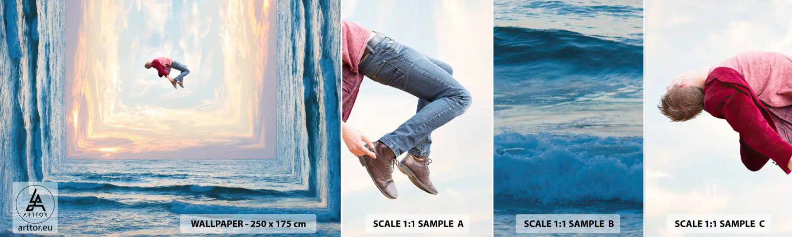 Muestra De Fotomural Standard Eco - A otra dimensión - Abstracción, Hombre, Naturaleza - 100x30 cm