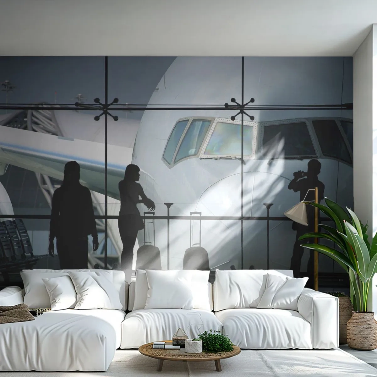 Fotomural Premium Canvas - Vis a vis en el aeropuerto - Avión, Aeropuerto, Viajes - 400x280 cm
