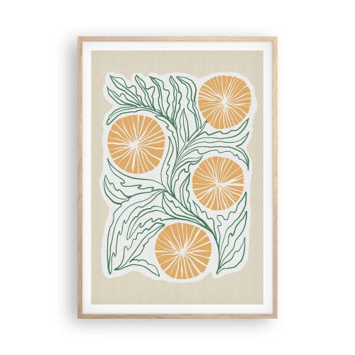 Póster en marco roble claro - Étnico con un toque de abstracción - 70x100 cm