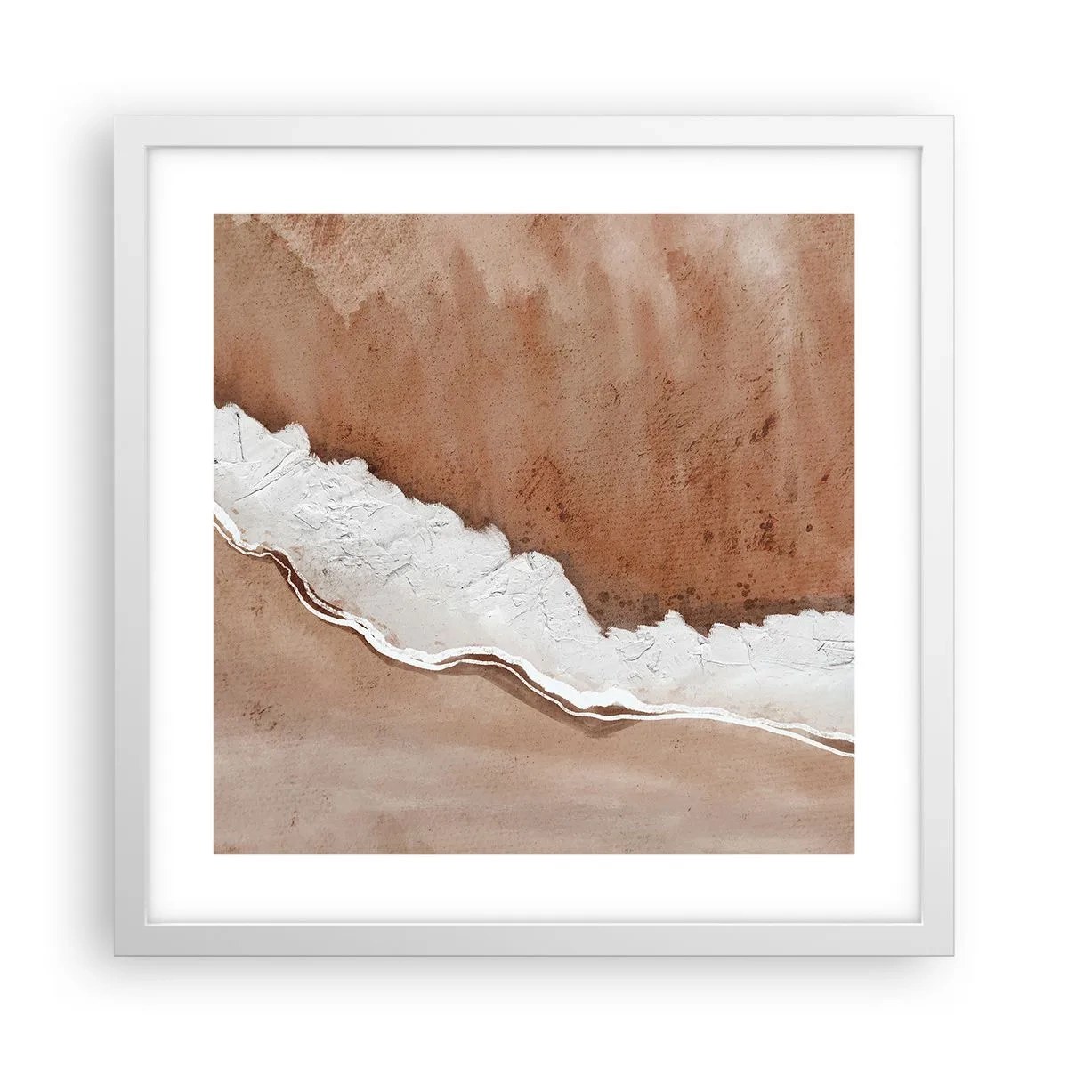 Póster en marco blanco - En colores terrosos - 40x40 cm