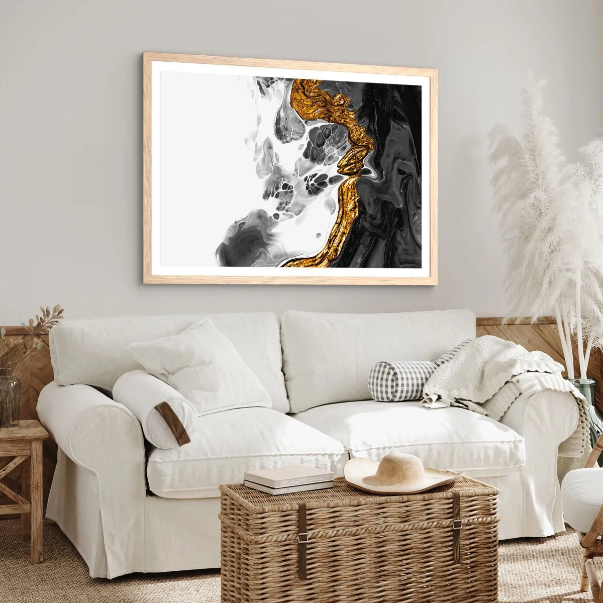 Póster en marco roble claro - Composición orgánica - 40x30 cm