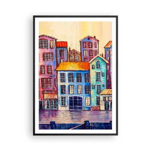 Póster en marco negro - Una ciudad como un cuento de hadas - 70x100 cm