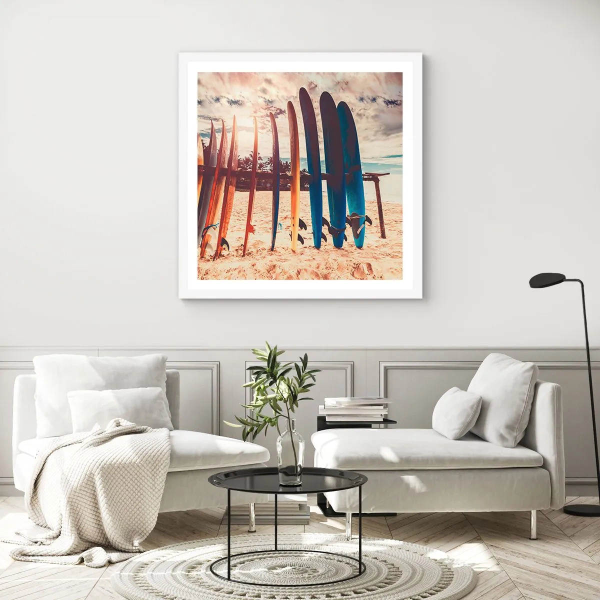 Póster en marco blanco - Buenas noches, hasta mañana - 50x50 cm