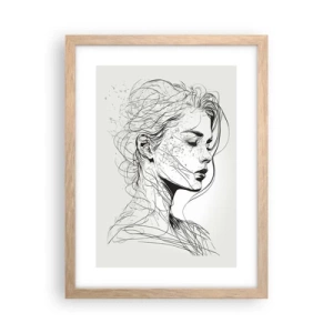 Póster en marco roble claro - Retrato de ensueño - 30x40 cm