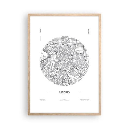 Póster en marco roble claro - Anatomía de Madrid - 50x70 cm