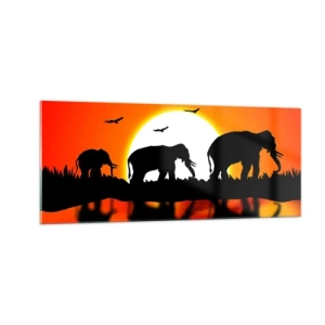 Cuadro sobre vidrio - Impresiones sobre Vidrio - La noche es para tomar una copita - 100x40 cm