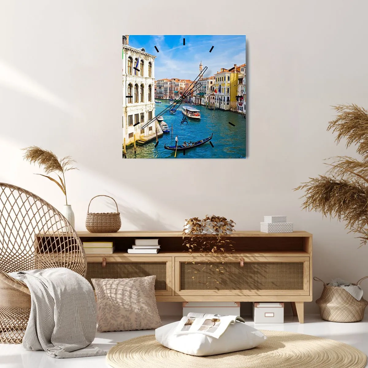 Reloj de pared - Reloj de vidrio - Tráfico único en el mundo - 40x40 cm