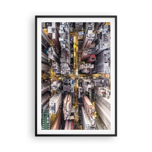 Póster en marco negro - Saludos desde Hong Kong - 61x91 cm