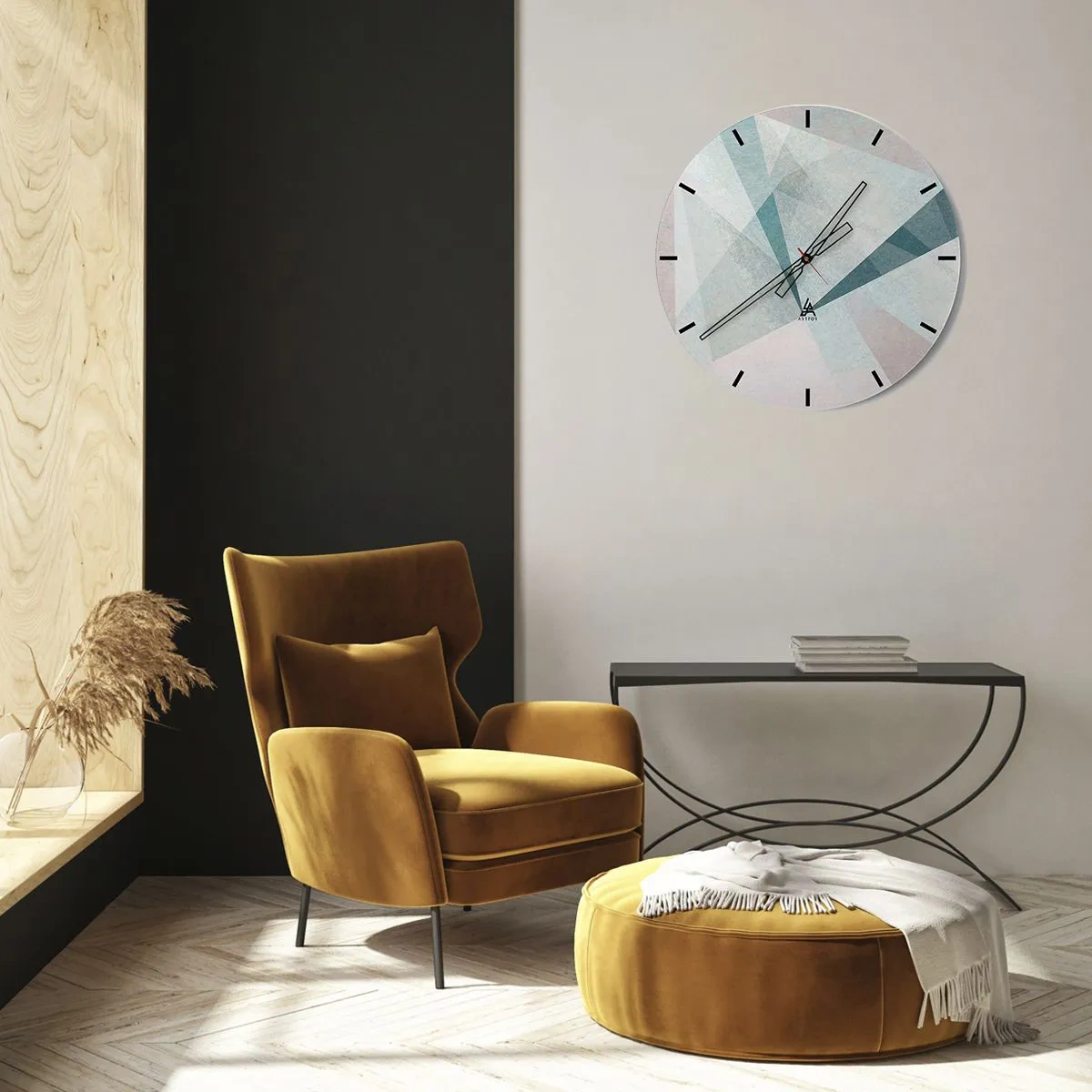 Reloj de pared - Reloj de vidrio - Tranquilo pero dinámico - 30x30 cm