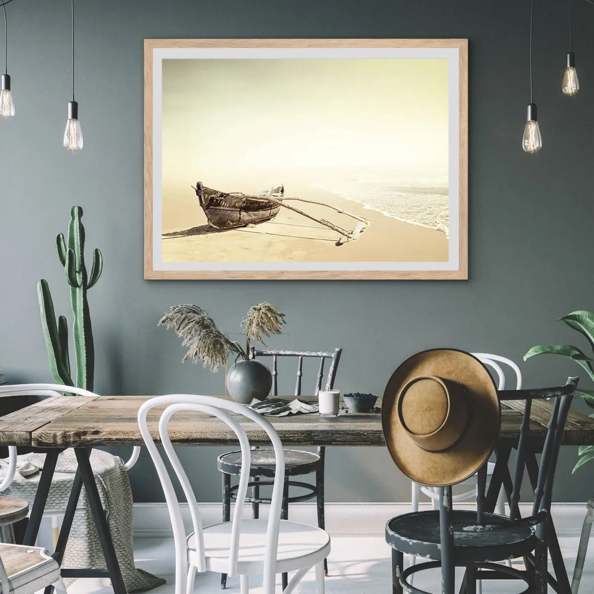 Póster en marco roble claro - Un recuerdo de los mares del sur - 91x61 cm