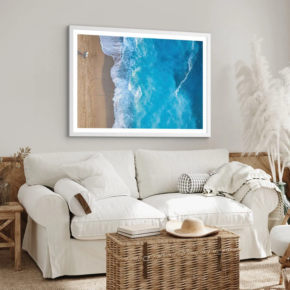 Póster en marco blanco - El poder del azul - 100x70 cm