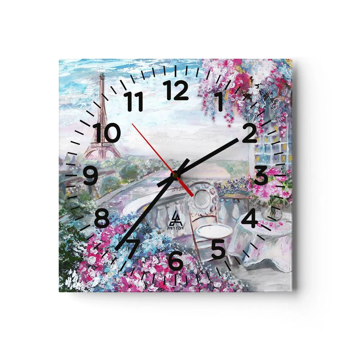 Reloj de pared - Reloj de vidrio - Mayo mágico en París - 40x40 cm