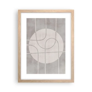 Póster en marco roble claro - Circular y rectilíneo - 30x40 cm