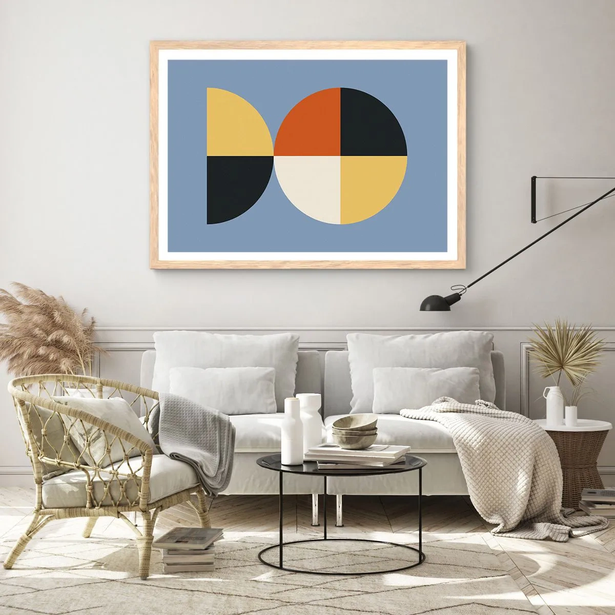 Póster en marco roble claro - Mira y cuenta - 91x61 cm