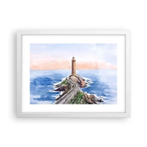 Póster en marco blanco - Frente al mar - 40x30 cm