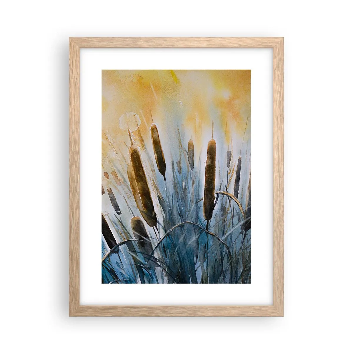 Póster en marco roble claro - El frío del agua, el calor del sol - 30x40 cm