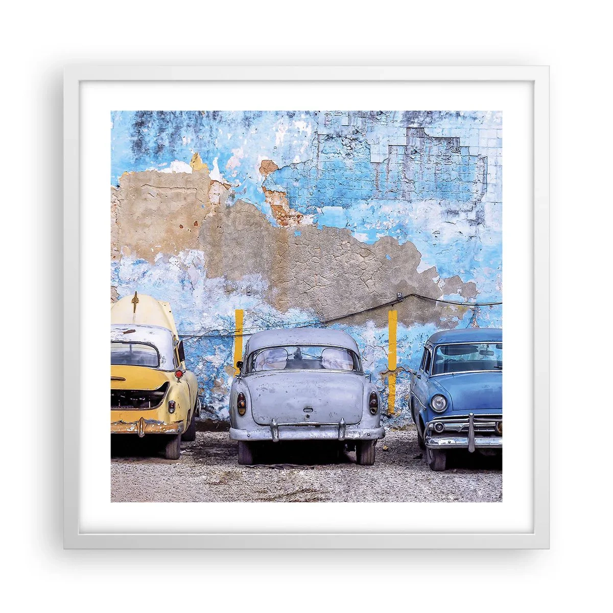 Póster en marco blanco - Reunión de veteranos - 50x50 cm