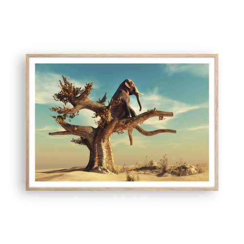 Póster en marco roble claro - Un nuevo punto de vista - 100x70 cm