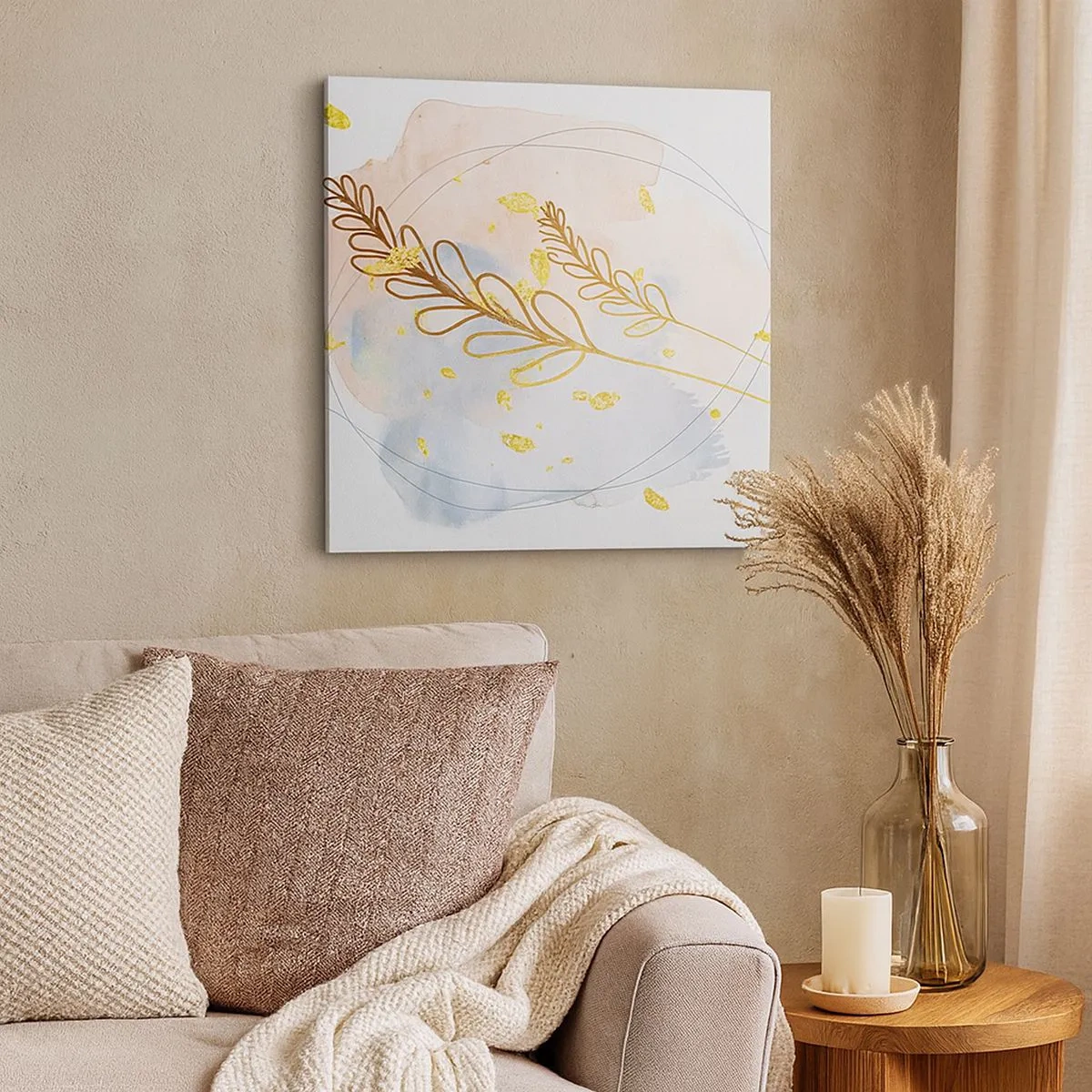 Cuadro sobre lienzo - Impresión de Imagen - Ráfaga dorada - 30x30 cm