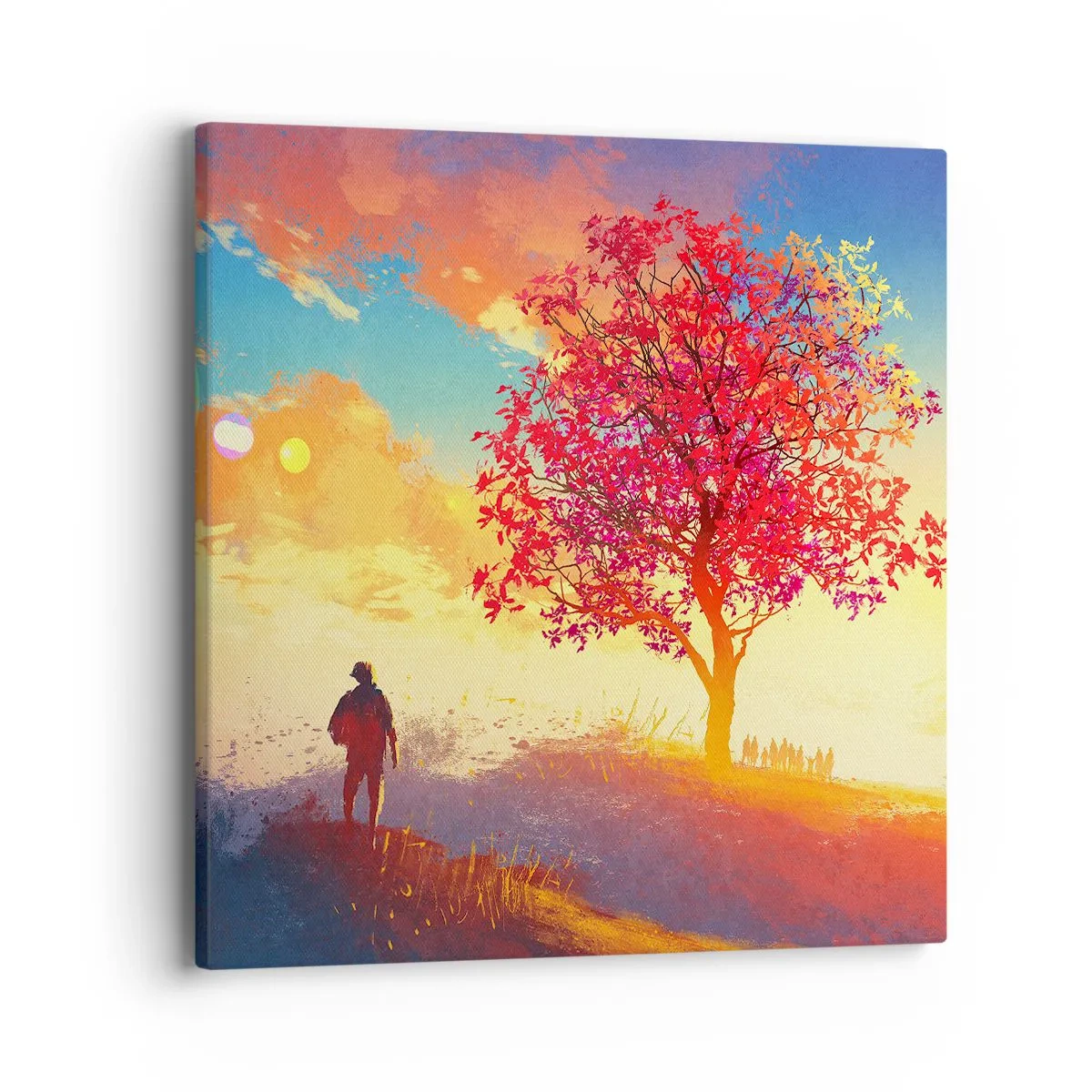 Cuadro sobre lienzo - Impresión de Imagen - Un peregrino en su destino - 40x40 cm