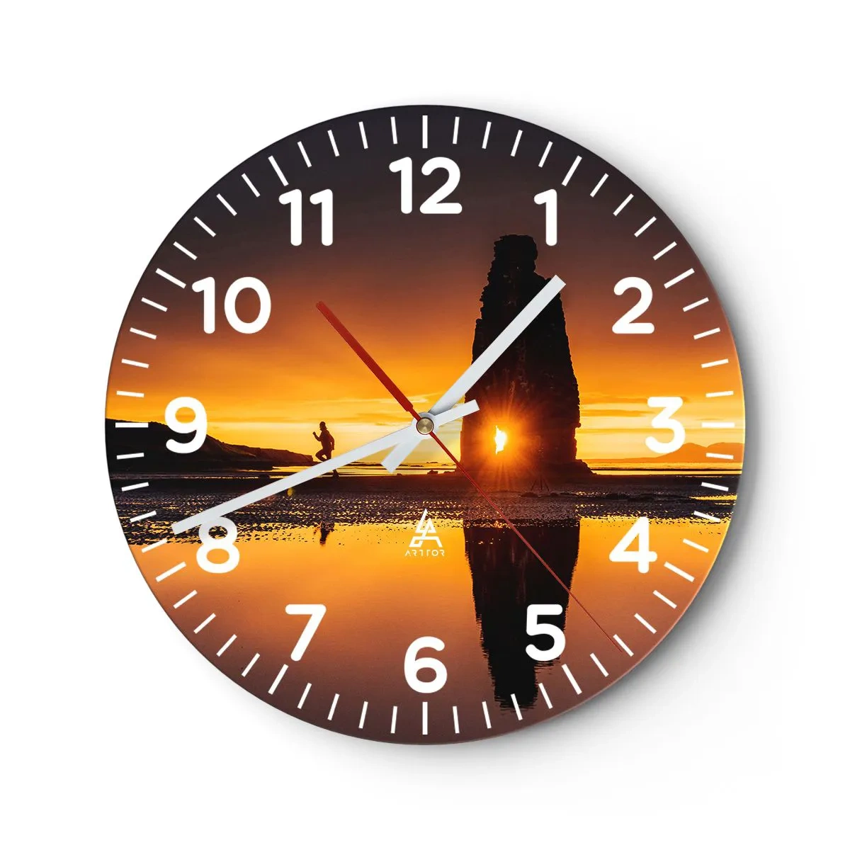 Reloj de pared - Reloj de vidrio - Solo tú y la naturaleza - 40x40 cm