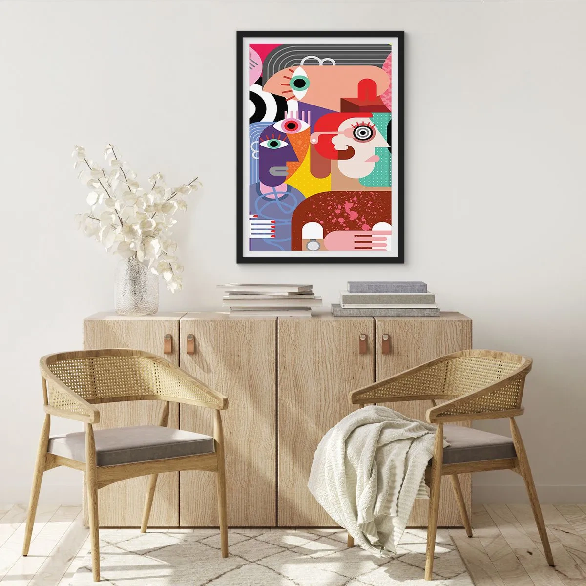Póster en marco negro - Estilo Picasso - 61x91 cm