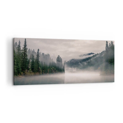 Cuadro sobre lienzo - Impresión de Imagen - En el ensueño, en la niebla - 100x40 cm